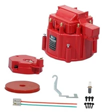 Male HEI Distributor Cap and Rotor Kit for SBC BBC 283 305 307 327 350 396 Red