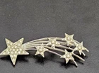 Signed TANCER Shooting STAR BROOCH Pin Rhinestones Vintage Costume Jewelry