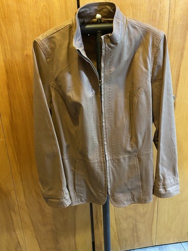 COLDWATER CREEK Leather Jacket 1x Brown - Picture 2 of 13