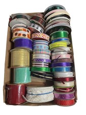 LOT OF 43 RIBBON , Plain  Novelty Various Widths  Lengths Textures Colors
