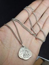 Sterling Silver Necklace St.christopher 12.34gm