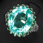 Seafoam Green Paraiba Tourmaline 4.50Ct 925 Sterling Silver White Gold Rings
