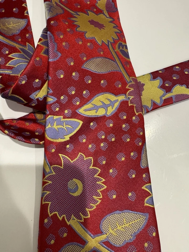 NUEVO CON ETIQUETAS VERSO 9 MULTICOLOR Paisley,  ESTILO ESTAMPADO DISEÑOS SEDA CORBATA PARA EL CUELLO Foto 4 de 4