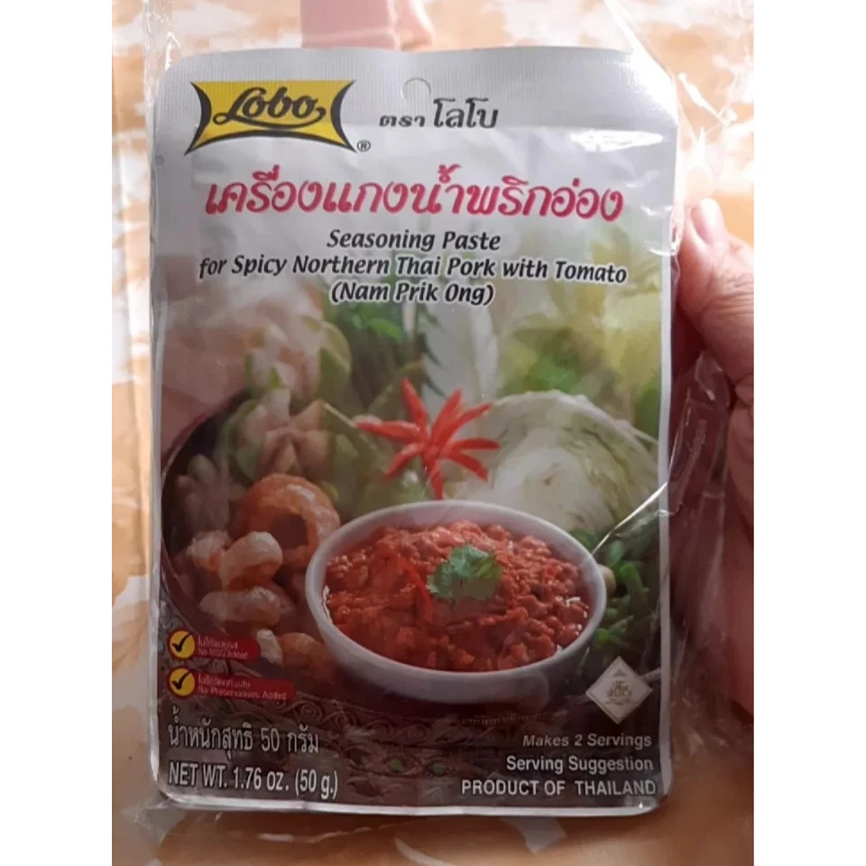 Pasta de curry tailandesa Lobo Nam Prik Ong sabor auténtico 50 g x 6 Foto 4 de 4