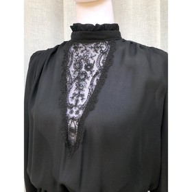 1980s black floral lace jumpsuit romper