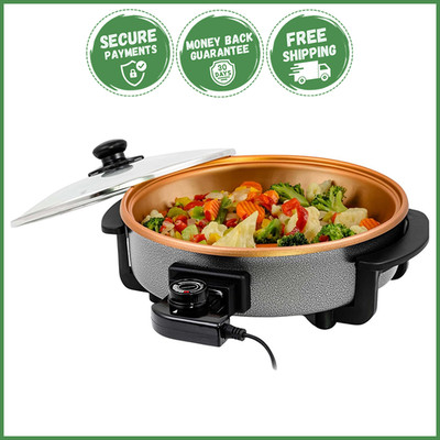 11.5 INCH ELECTRIC SKILLET FRYING PAN Nonstick Easy Clean Adjustable Temperature