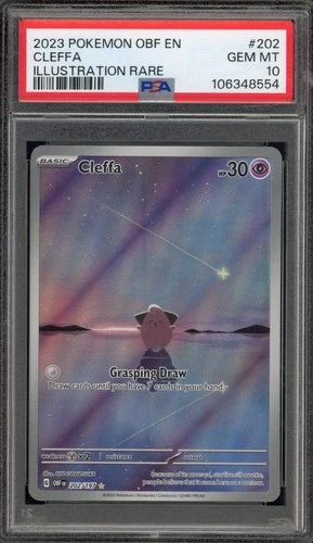 Pokemon Cleffa Obsidian Flames Illustration Rare #202 PSA 10 Gem Mint