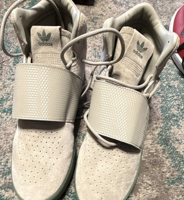 adidas Tubular Invader Herren Sneaker BY3635 Beige Grün Wildleder Größe 46