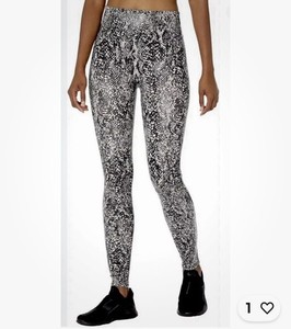 Spanx Faux Leather Grey Snake Shine Leggings Women's Small Slimming Shapewear