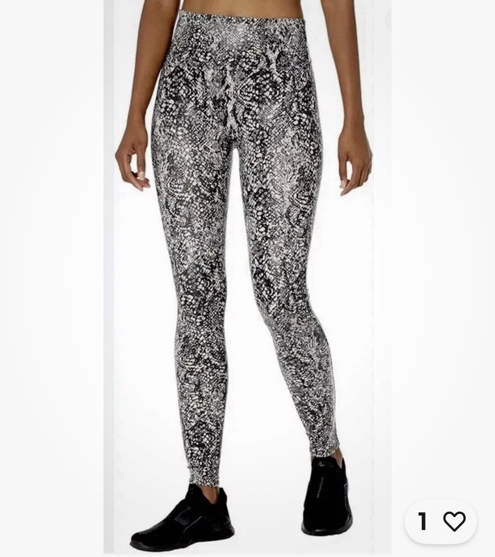 Spanx Faux Leather Grey Snake Shine Leggings Women's Small Slimming Shapewear