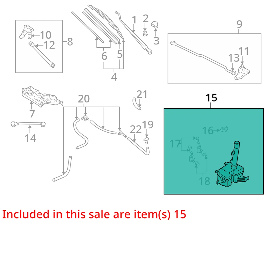 Washer Bottle Wash Reservoir Standard Capacity Fits 00-06 MAZDA MPV 1706944 - Image 3 of 4