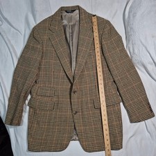 42R VTG POLO RALPH LAUREN BLAZER HOUNDS TOOTH PLAID UNION MADE IN USA