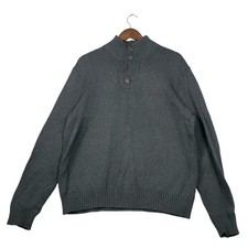Polo Ralph Lauren 100 Cotton Sweater Mock Neck 3 Button Men's M Medium Logo