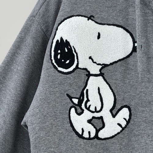 PEANUTS Snoopy Woodstock Hoodie Woman S Full Zip Gray Heather Jacket Embroidery - Picture 2 of 10