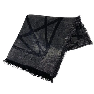 Grande étole à franges GUCCI à paillettes noir argent femme
