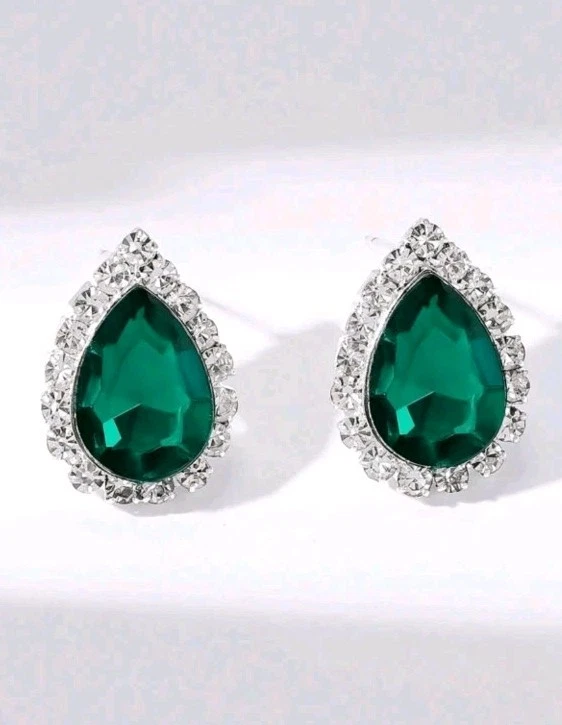 Orecchini Goccia Cristallo E Zirconi Acciaio Inossidabile - Immagine 2 di 2