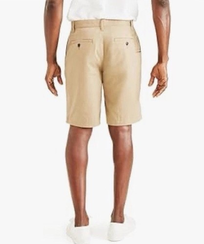 Back View Of Model Wearing New British Khaki Perfect 8" Shorts