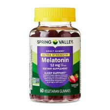 Spring Valley Super Strong Melatonin Sleep Support Diet, 12mg, 60 capsules