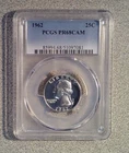 1962 Proof 90% Silver Washington Quarter PCGS PR68CAM (081)