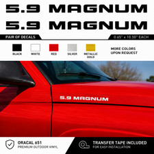 5.9 Magnum Hood Decals Pair Dodge Ram Dakota Durango Hemi Style Mopar 360 V8 5.9 Magnum Hood Decals Pair Dodge Ram Dakota Durango Hemi Style Mopar 360 V8