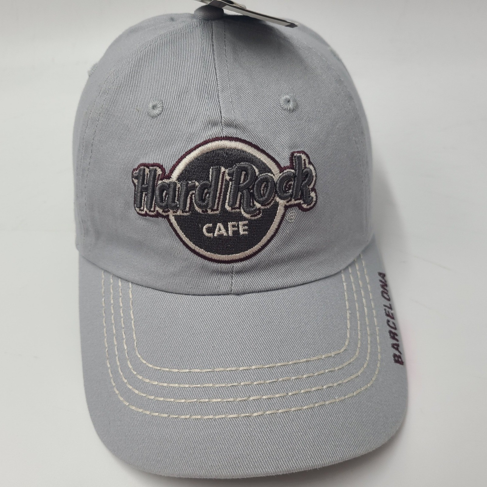 Hard Rock Cafe Hat Adjustable Gray Barcelona Travel Souvenir Cotton Casual Men