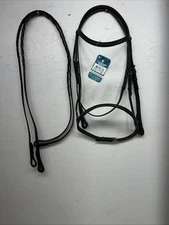 New EQUIROYAL Brown English Snaffle Bridle Full #21-9556-7-0 BB-13