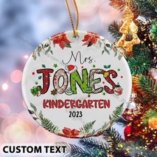 Personalized Teacher Christmas Ornament, Custom Teacher Ornament, Teacher Gif...
