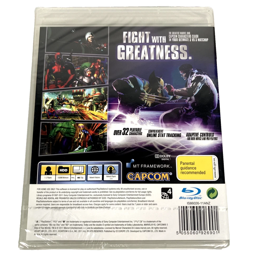 Marvel Vs Capcom 3 Fate Of Two Worlds Sony Playstation 3 PS3 Reg 4 New & Sealed - Image 2 of 4