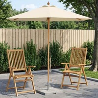 Gartensonnenschirm Ø 240 X 237 Cm Massives Eukalyptus Holz