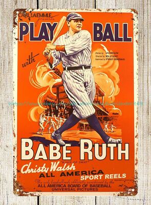 BABE RUTH baseball metal tin sign new home decoration | eBay