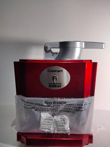 Cuisinart Snow Cone Maker Red Electric Countertop Sno-Cone Shaved Ice Maker