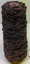 Lucci Yarns Metallic Nubs Unit of 1 Cone Rainbow Black Textural Yarn New
