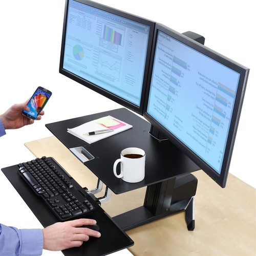 Ergotron WorkFit-S Dual Monitor with Worksurface+ (33-349-200) - 第 2/5 張圖片