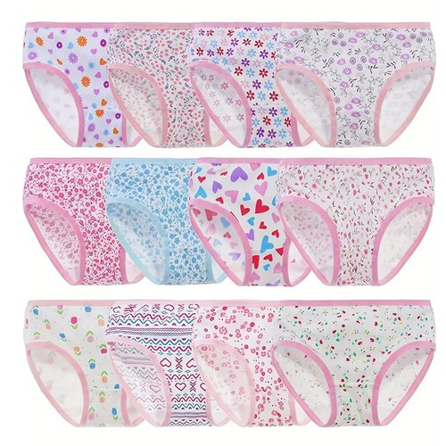 12Pcs/Lot Floral Baby Cotton Toddlers Girls Panties Kids Underpants for 2-12T - Picture 11 of 22