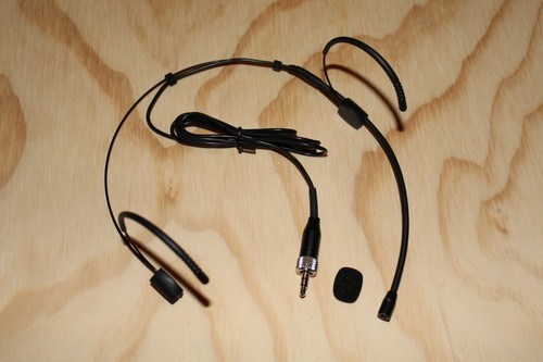 Black Double Earhook Headset Microphone for Sennheiser wireless Bodypack - Picture 4 of 7