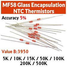 MF58 Glass Encapsulation NTC Thermistors 5K-500K 5% 3950B Temperature Sensor