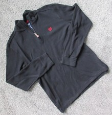 CHAPS BOYS YOUTH 18-20 XL 1/4 ZIP LONG SLEEVE PULL-OVER BLACK COTTON CASUAL