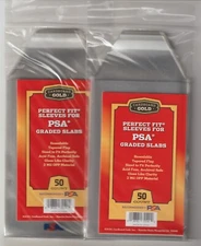(2) 50 ct. CBG PERFECT FIT SLEEVES FOR GRADED CARDS WITH PSA LOGO ( 100 TOTAL )