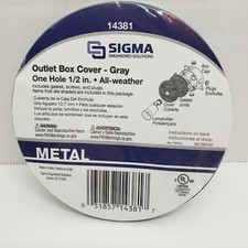 Sigma Electric Outlet Box Cover With 1/2" Hole All Weather Gray 14381