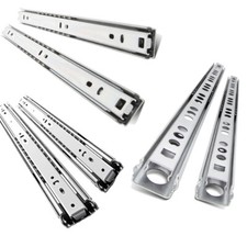 Drawer Runners Pair Replacement Metal Grooved Ball Bearing Slides 17 27 45mm