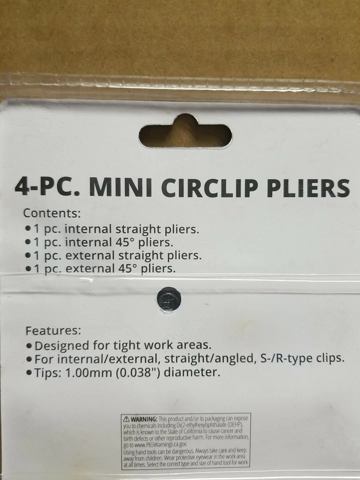 Juego de 4 alicates de anillo a presión de retención Cal-hawk Mini Circlip Foto 2 de 2