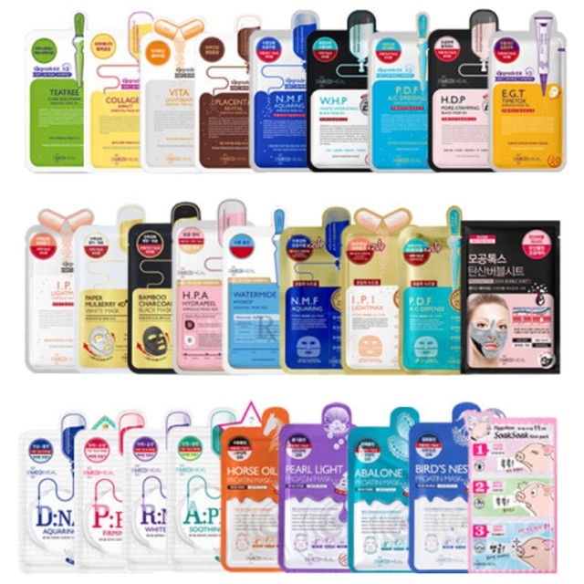 MEDIHEAL Face Sheet Mask Korean Facial Skin Care Moisturizing Soothing