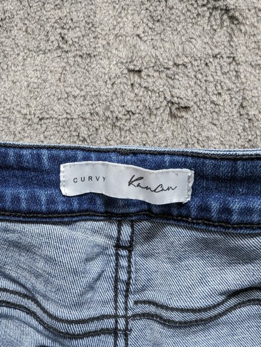 Kancan Curvy Distressed Skinny Women's Jeans Size 7/27 Medium Wash - Imagen 4 de 15