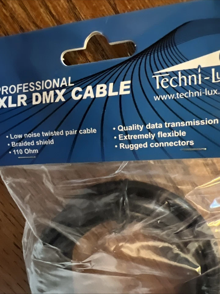 TECHNI-LUX: DMX Data Cable XLR 5pin Male to Female 5' 10 Ft Length CA-XLR5/10 - Image 4 of 4