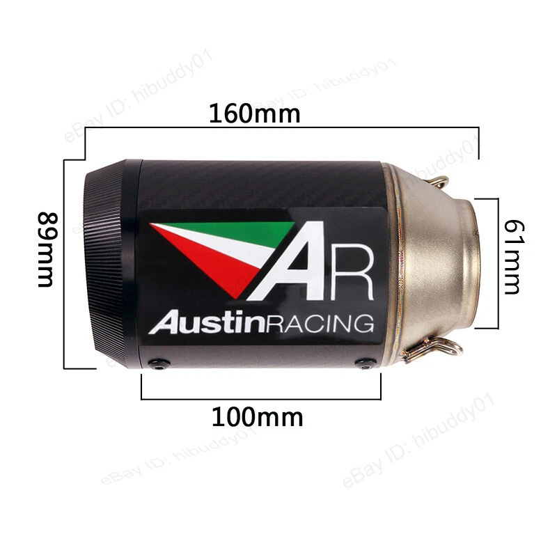 Silenciadores silenciadores fibra carbono tubo escape 61 mm para Yamaha YZF R1 R1M 2015-2025 Foto 3 de 4
