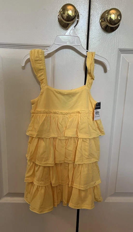 RALPH LAUREN Vestido Solero Amarillo Volantes Tejido Cómodo - Talla 4 5 ETIQUETAS NUEVAS Foto 2 de 4