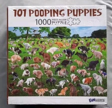 101 Pooping Puppies 1000 Piece Puzzle 27" x 19" Funwares Jigsaw Puzzle NEW