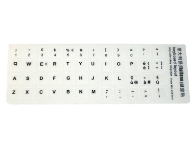 Adesivi Tastiera ITA Per Layout Italiano IT Computer Portatili Bianchi Opachi - Foto 2
