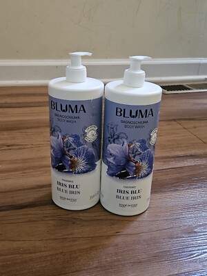 X2 BLUMA IRIS BLU  FRAGRANCE BODY WASH BAGNOSCHIUMA 33.8 fl oz/1 L MADE IN ITALY
