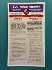 SOUTHWEST AIRLINES SAFETY CARD--737